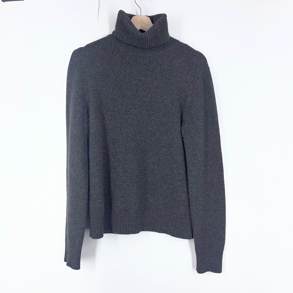 Ralph Lauren Purple Label Gray Turtleneck Sweater Italy Womens L 290689483003